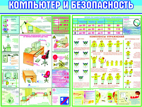 Комплект плакатов "Компьютер и безопасность" (2 шт.), ламинированные